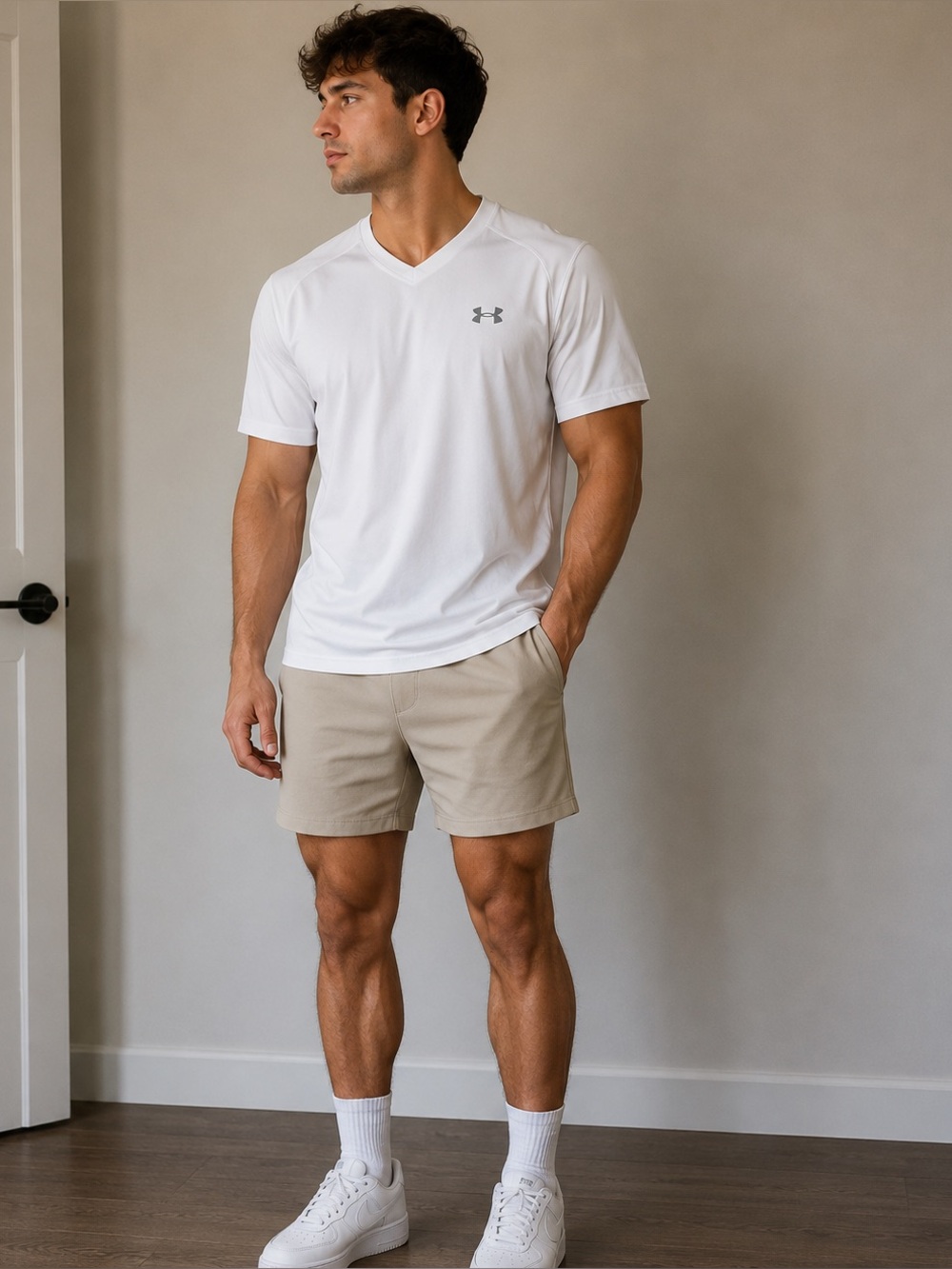 Under Armour Men's White Athletic Shirt– Lightweight Performance